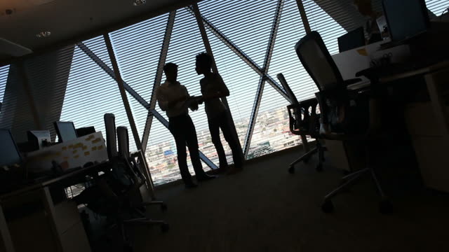 Office silhouettes camera tilt