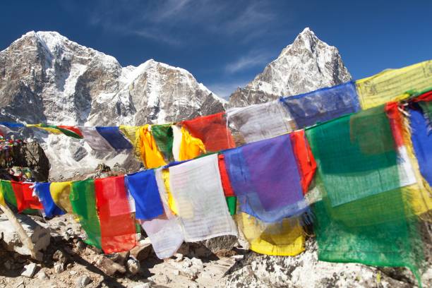 istock prayer flags - Nepal Himalayas mountains buddhism 1144900548