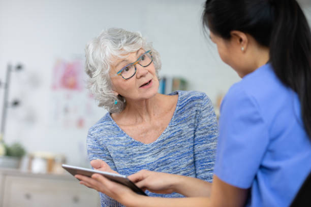 istock Senior woman at the doctors 1144910753