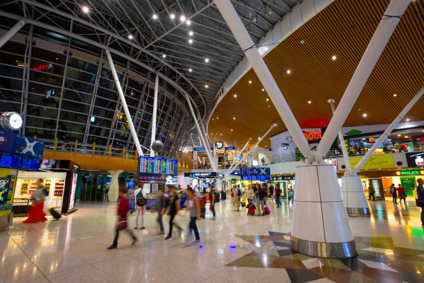 Kuala Lumpur International Airport in Malaysia Kuala Lumpur, Malaysia - May 11 2018: Kuala Lumpur International Airport  is Malaysia's main international airport and one of the major airports in Southeast Asia klia airport stock pictures, royalty-free photos & images