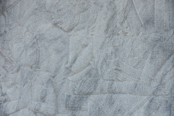 istock Wall stone carving sclupture of Ramakien Performance 1144915345