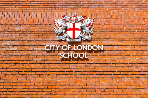 London, UK - May 23 2018: The City of London School is an independent day school for boys in the City of London, on the banks of the River Thames next to the Millennium Bridge