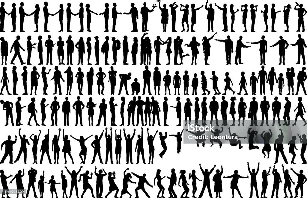 Highly Detailed People Silhouettes Highly detailed people silhouettes. In Silhouette stock vector