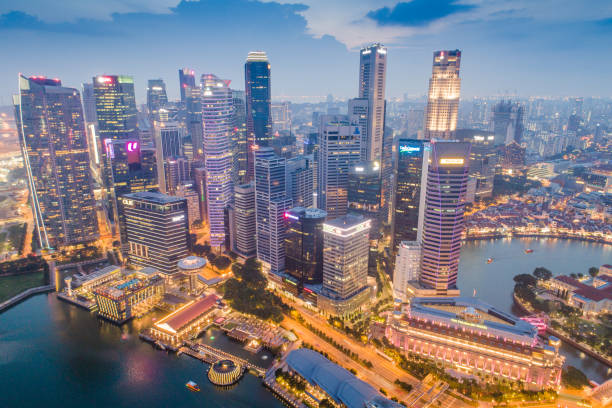 istock Aerial view Panoramic of the Singapore Skyline 1144930129
