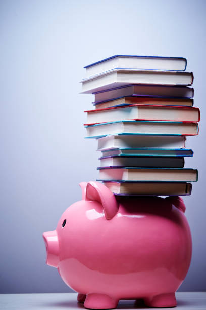 istock Piggy bank with books 1144934598