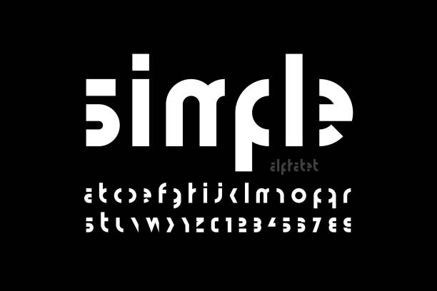 минималистский стиль современного шрифта - lowercase letter stock illustrations