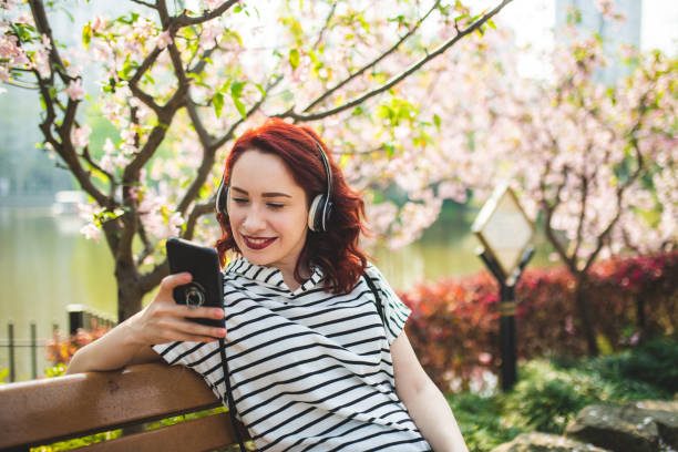 istock Relaxation inspired by her favorite music 1144937601