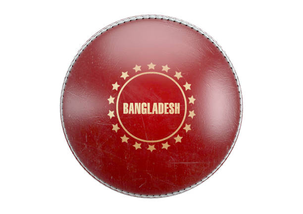 Red Cricket Ball on white background