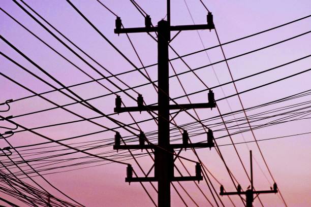 istock Electric poles and wires 1144946072