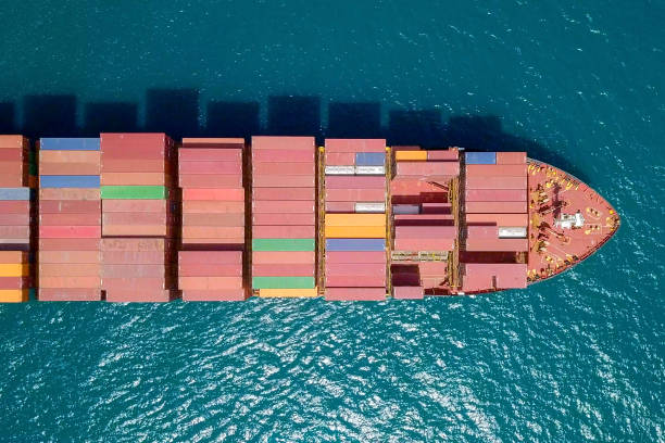 istock Aerial image of a large Container ship at sea. 1144949987