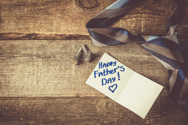 istock Fathers day concept - present, coffee, tie, mustache 1144951897
