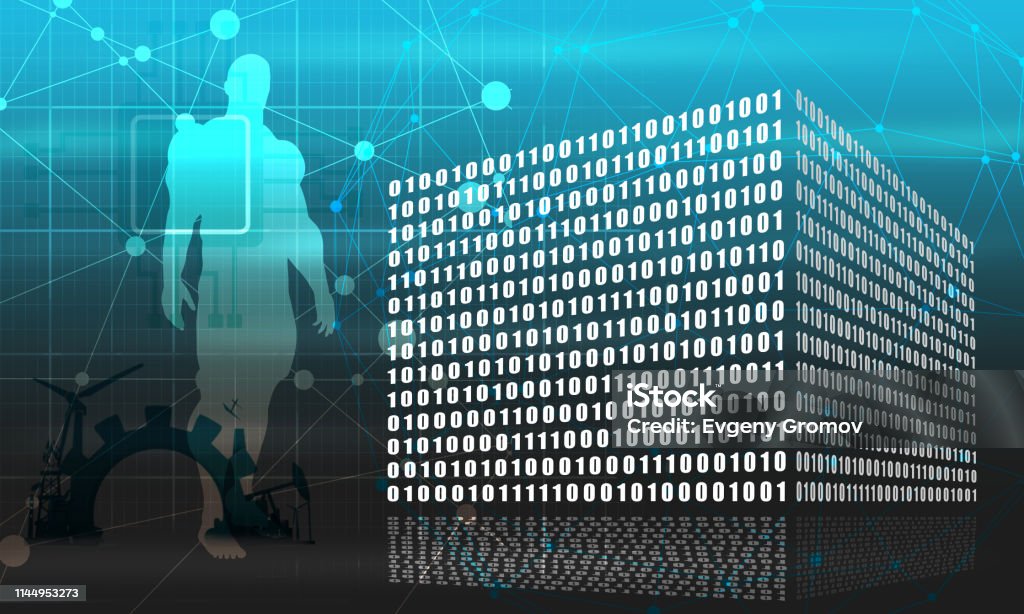 Binary Code Cube Stock Illustration - Download Image Now - Adult ...