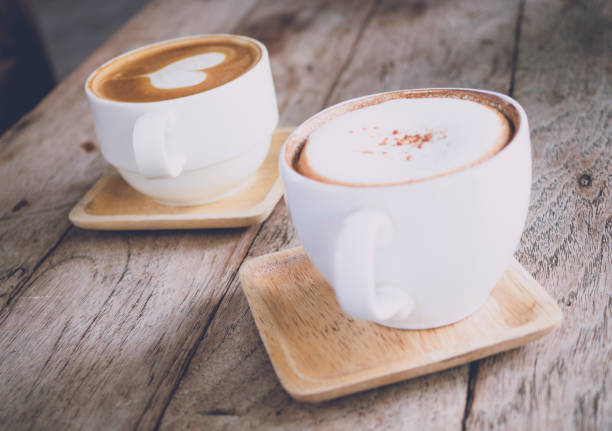 istock Hot coffee ready to drink on wood table background 1144953713