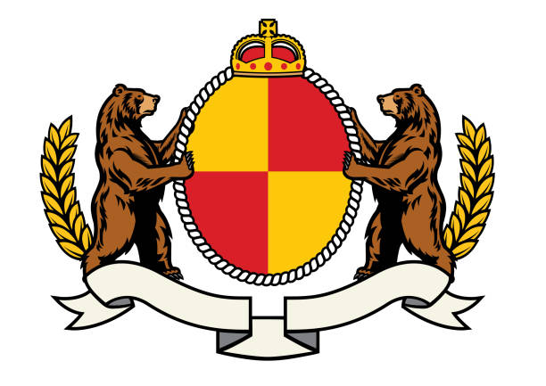 vector of bear heraldry in classic heraldry style