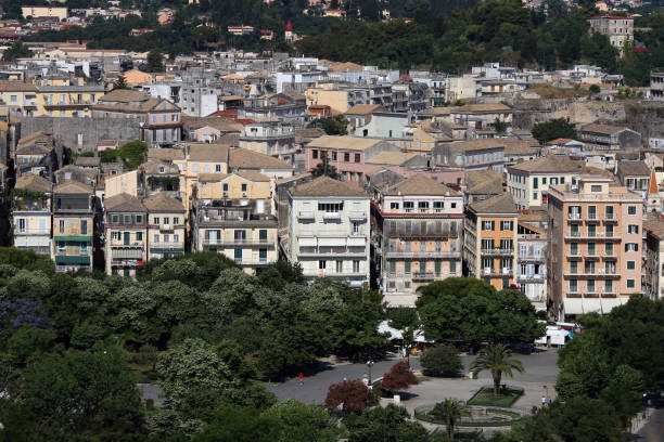 istock Corfu town square cityscape Greece 1144954897