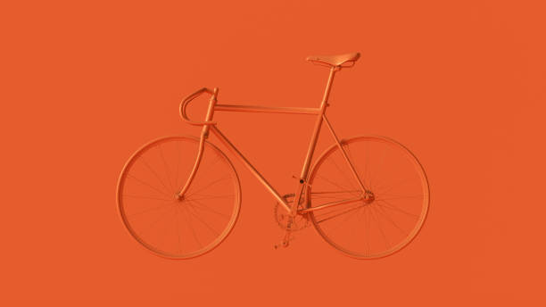 istock Orange Fixed Gear Racing Bike Side View 1144955216