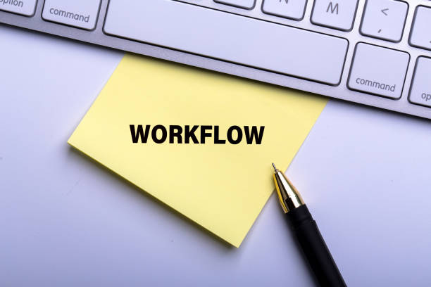 istock Workflow business concept on the paper 1144957595