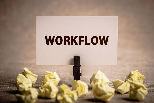 istock Workflow business concept on the paper 1144957601