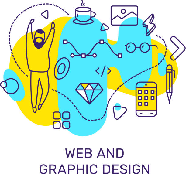 ilustrações de stock, clip art, desenhos animados e ícones de vector business illustration of man with diamond, icon, element on blue and yellow background. web and graphic design concept with text. - people director editorial computer icon