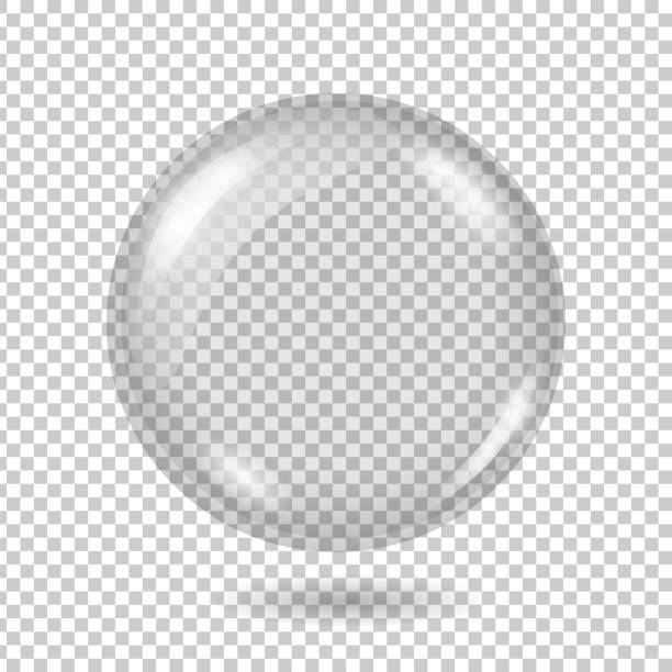 illustrazioni stock, clip art, cartoni animati e icone di tendenza di sfera o sfera di vetro trasparente realistica vettoriale - sphere water drop symbol