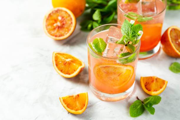 istock Bloody orange drink and ingredients 1144959722