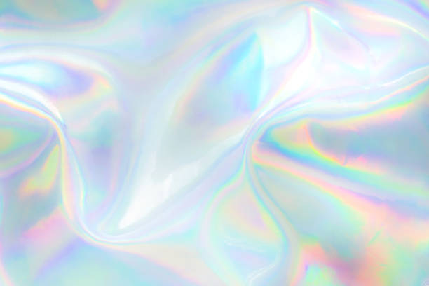 pastel colored holographic background - holographic texture imagens e fotografias de stock