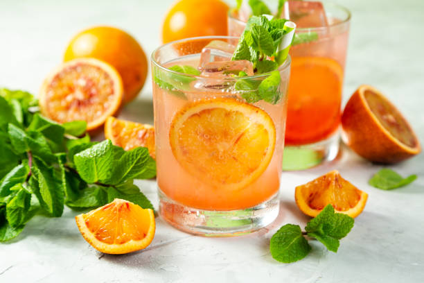 istock Bloody orange drink and ingredients 1144959809