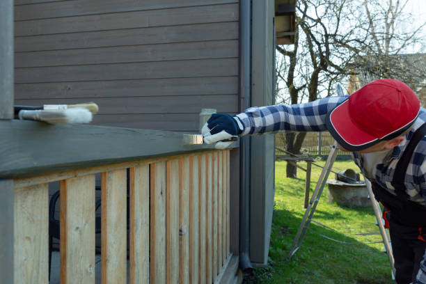 istock Painting terrace railings, home improvement, garden works. 1144962002