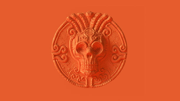 istock Orange Green Skull Coin 1144963658