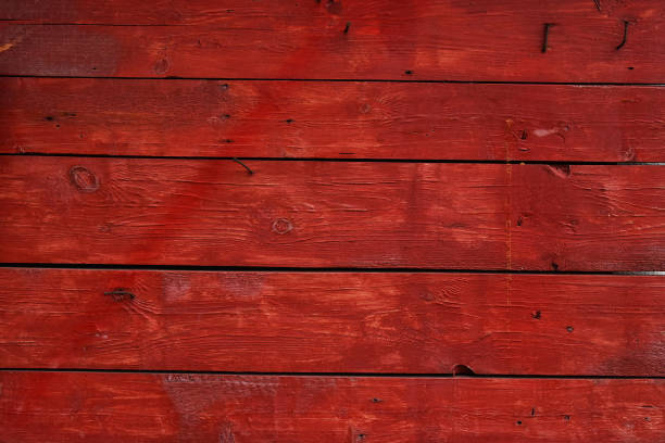 istock Full Frame Shot Of Red Wooden Wall 1144965758