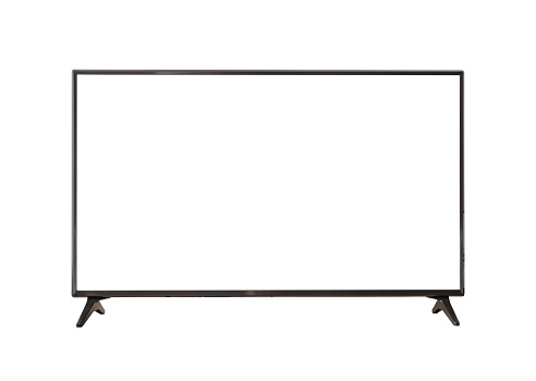 Pantalla blanca TV LED televisión aislada sobre fondo blanco photo