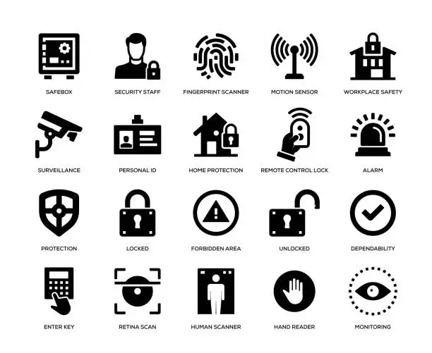 Vector illustration of Security Icon Set