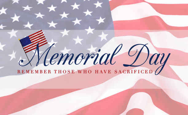 istock Text Memorial Day on American flag background - Image 1144980024