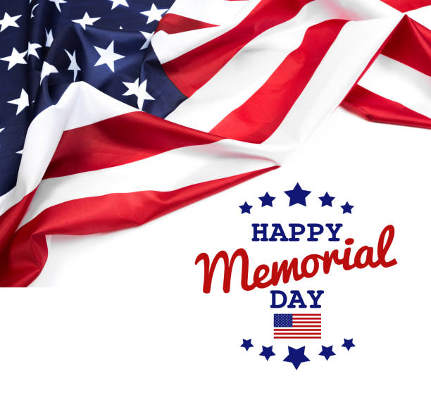 istock Text Memorial Day on American flag background - Image 1144980039
