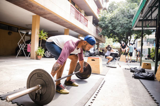 istock Cross Training at an outdoor gym in summer 1144982465