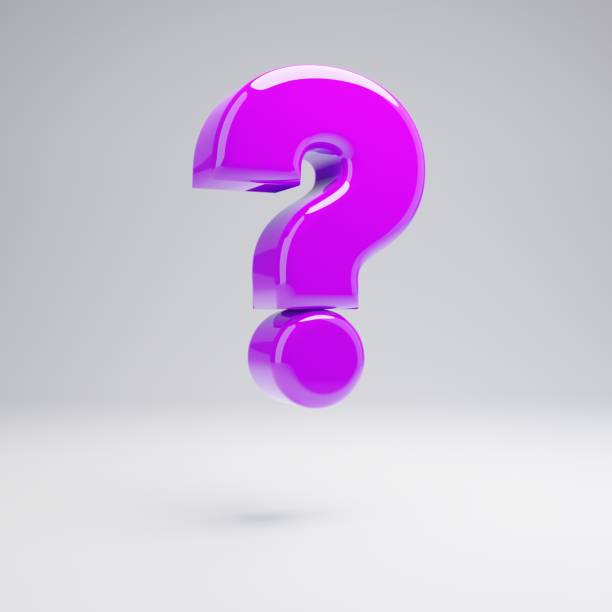 istock Volumetric glossy violet question mark symbol isolated on white background. 1144984063
