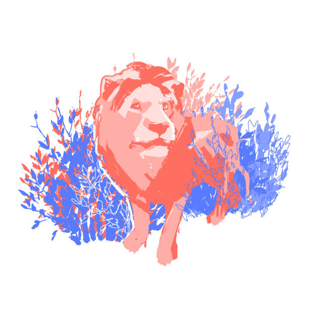 istock One abstract male lion standing among the bushes. 1144986754