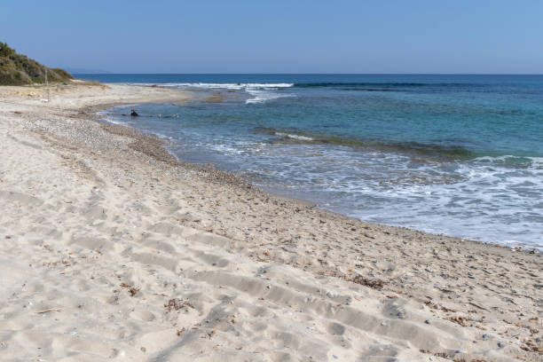istock Beach at Possidi Cape, Kassandra Peninsula, Chalkidiki, Central Macedonia, Greece 1144991933