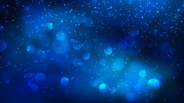ボケの背景 - illuminated backgrounds blue abstract点のイラスト素材／クリップアート素材／マンガ素材／アイコン素材