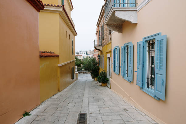 A colorful street in Plaka, Athens, Greece