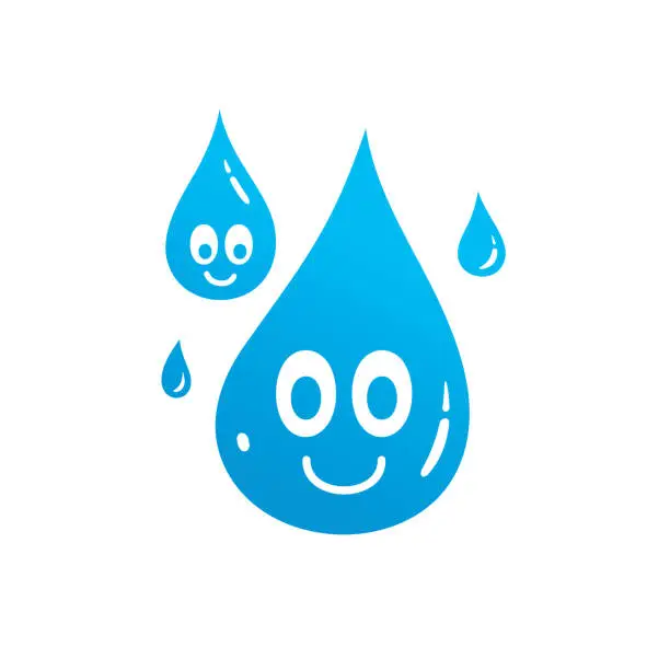 Vector illustration of water drop character