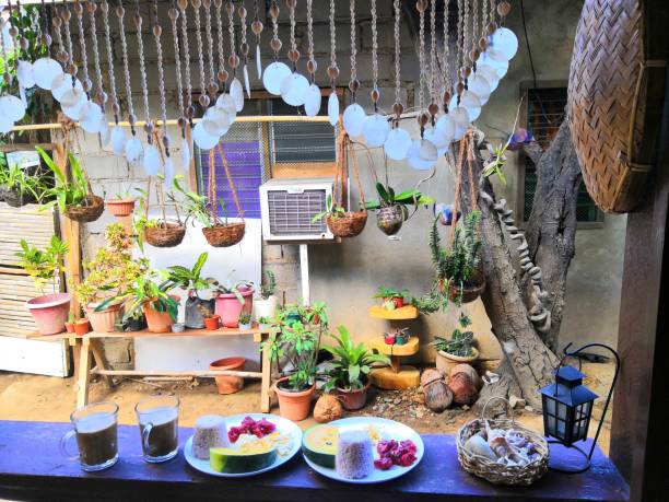Easy breakfast at the porch in a beach apartment