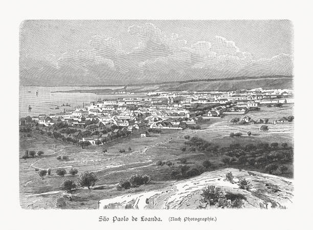 istock Historical view of Luanda, Angola, wood engraving, published in 1897 1144999668