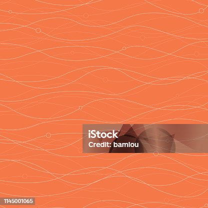 istock Background Horizontal Curved Lines with Beads Seamless Pattern Coral 1145001065