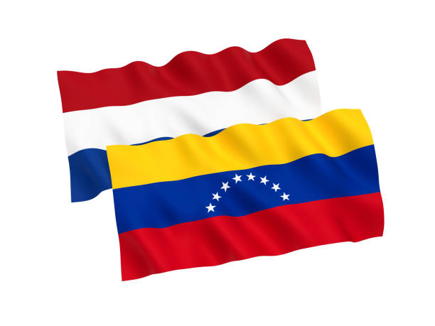 istock Flags of Venezuela and Netherlands on a white background 1145002420