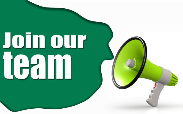 istock Join our team word with megaphone 1145002769