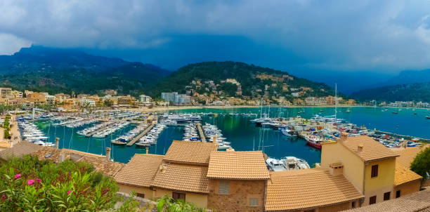 istock Panorama of Port Soller in Mallorca island 1145002808