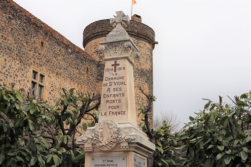 Village of Saint Vidal in Haute Loire - Auvergne - France - War Memorial of the 1st World War