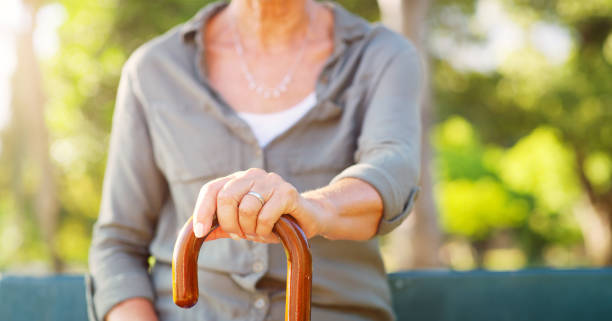 istock Her youth has faded and she's embraced her cane 1145006011