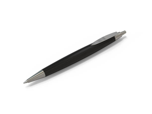 istock Black ball pen on isolated white background, 3d illustration 1145008268